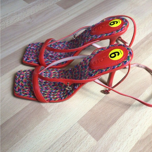 Coach Kaia Poppy Strappy Leather Sandal Rainbow - Picture 10 of 16